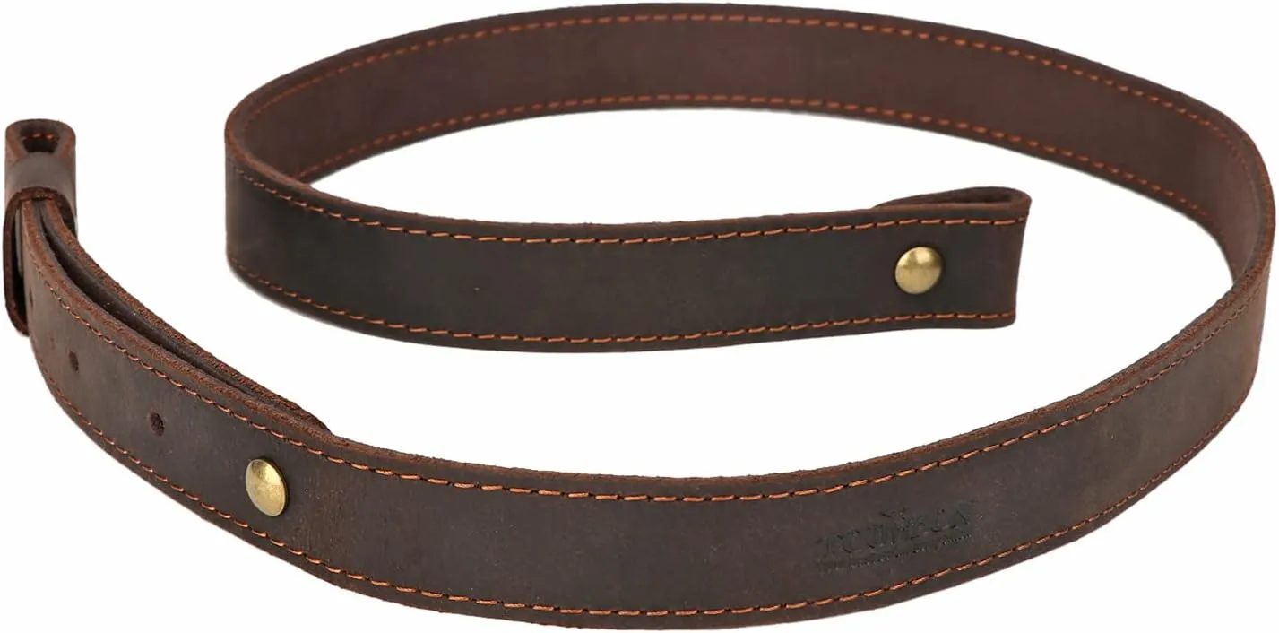 TOURBON Universal Leather Rifle Sling Comfortable No Slip Gun Carrying Strap with Swivels