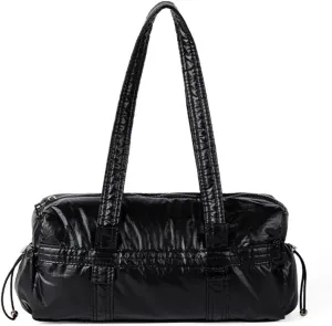 Trendy Women Shoulder Bag Top Handle Handbag Commuting Bag Large Capacity Underarm Bag PU Leather Armpit Bag