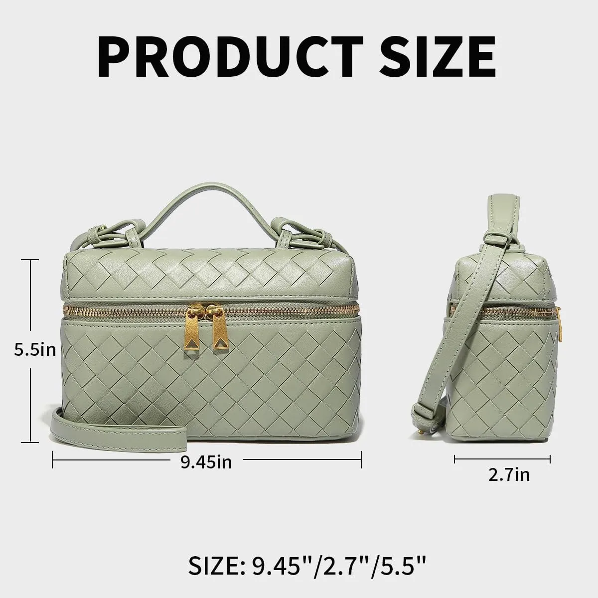 Trendy Woven Crossbody Purse Bag for Women Cute Shoulder Bag Square Box Bags Mini PU Leather Top Handle Purses Handbag