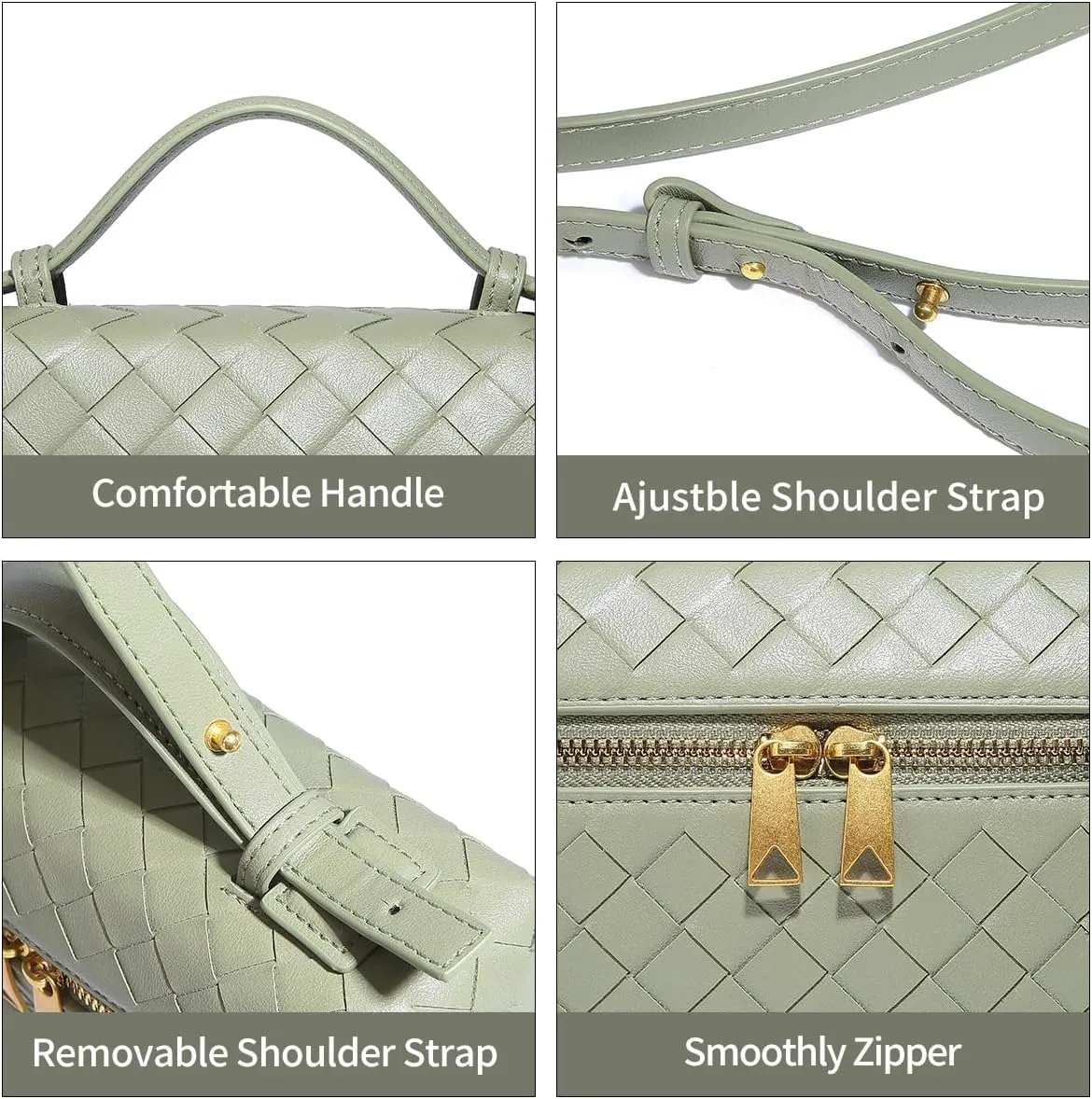 Trendy Woven Crossbody Purse Bag for Women Cute Shoulder Bag Square Box Bags Mini PU Leather Top Handle Purses Handbag