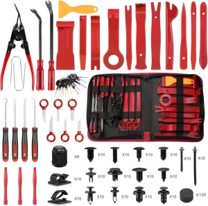 Trim Removal Tool Kit 330Pcs Car Removal Tool Kit Pry Tool Set Auto Clip Pliers Panel Door Radio Dash Window Bumper Adhesive Cable Clips Retainer Clip Set Terminal Removal Tool Set Fastener Remover