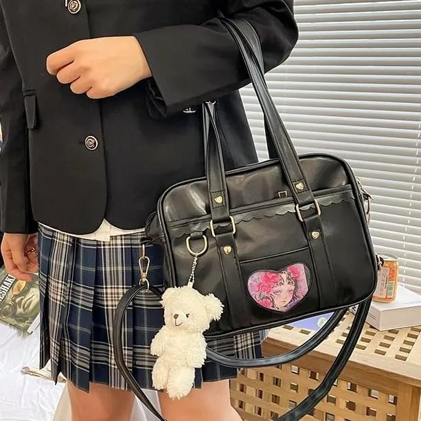 TTCAYU Ita Bag kawaii Pin Display Bag with Pin Mesh Insert Anime Crossbody Handbag Japanese Shoulder JK Uniform Purse