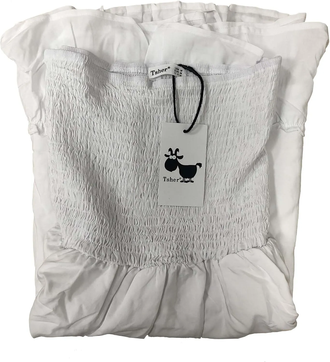 Tube Top Dress for Women Summer Solid Strapless Mini Dresses, Off The Shoudle Ruffle Beach Dress
