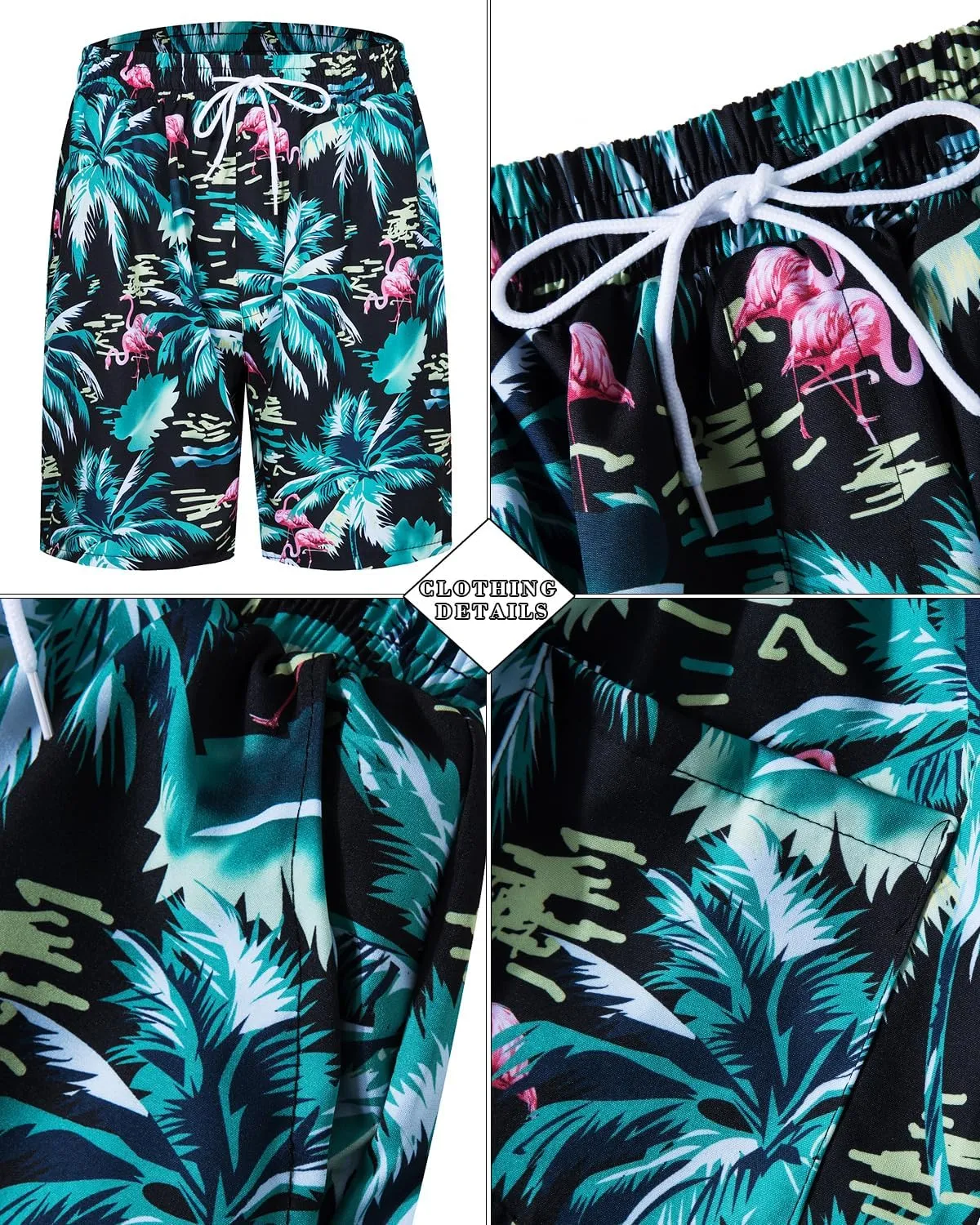 TUNEVUSE Mens Hawaiian Shirts and Shorts Set 2 Pieces Beach Outfits Flower Print Summer Tropical Suit with Bucket Hats