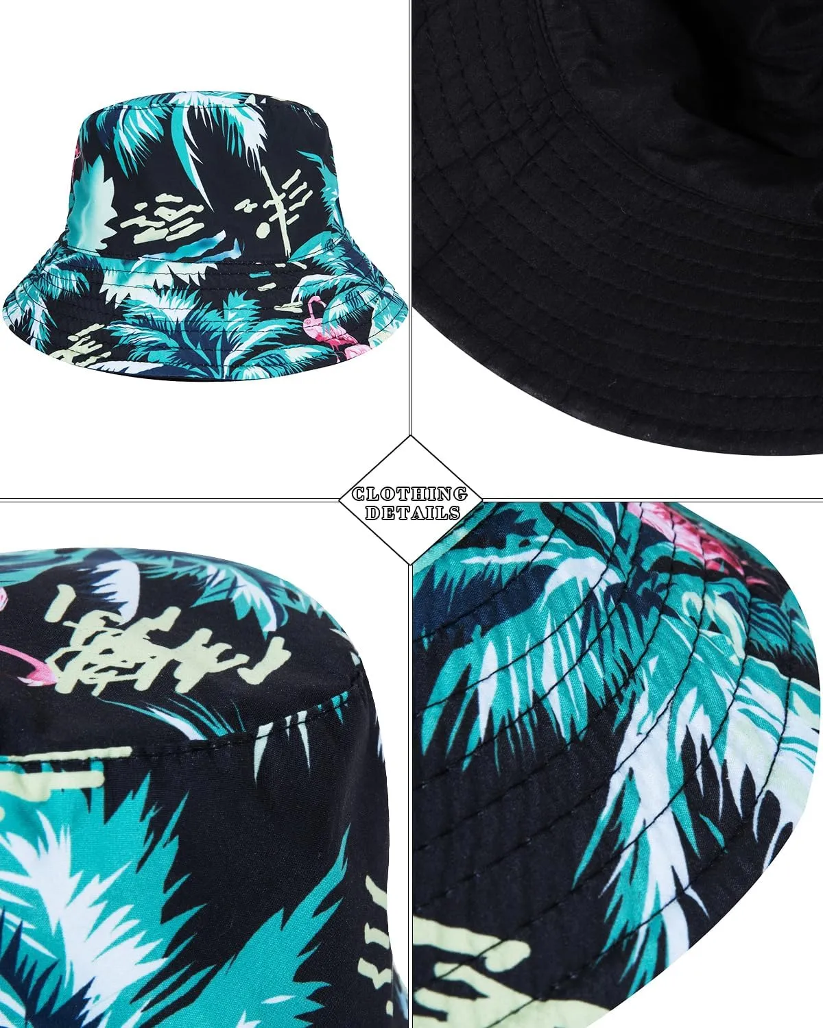 TUNEVUSE Mens Hawaiian Shirts and Shorts Set 2 Pieces Beach Outfits Flower Print Summer Tropical Suit with Bucket Hats