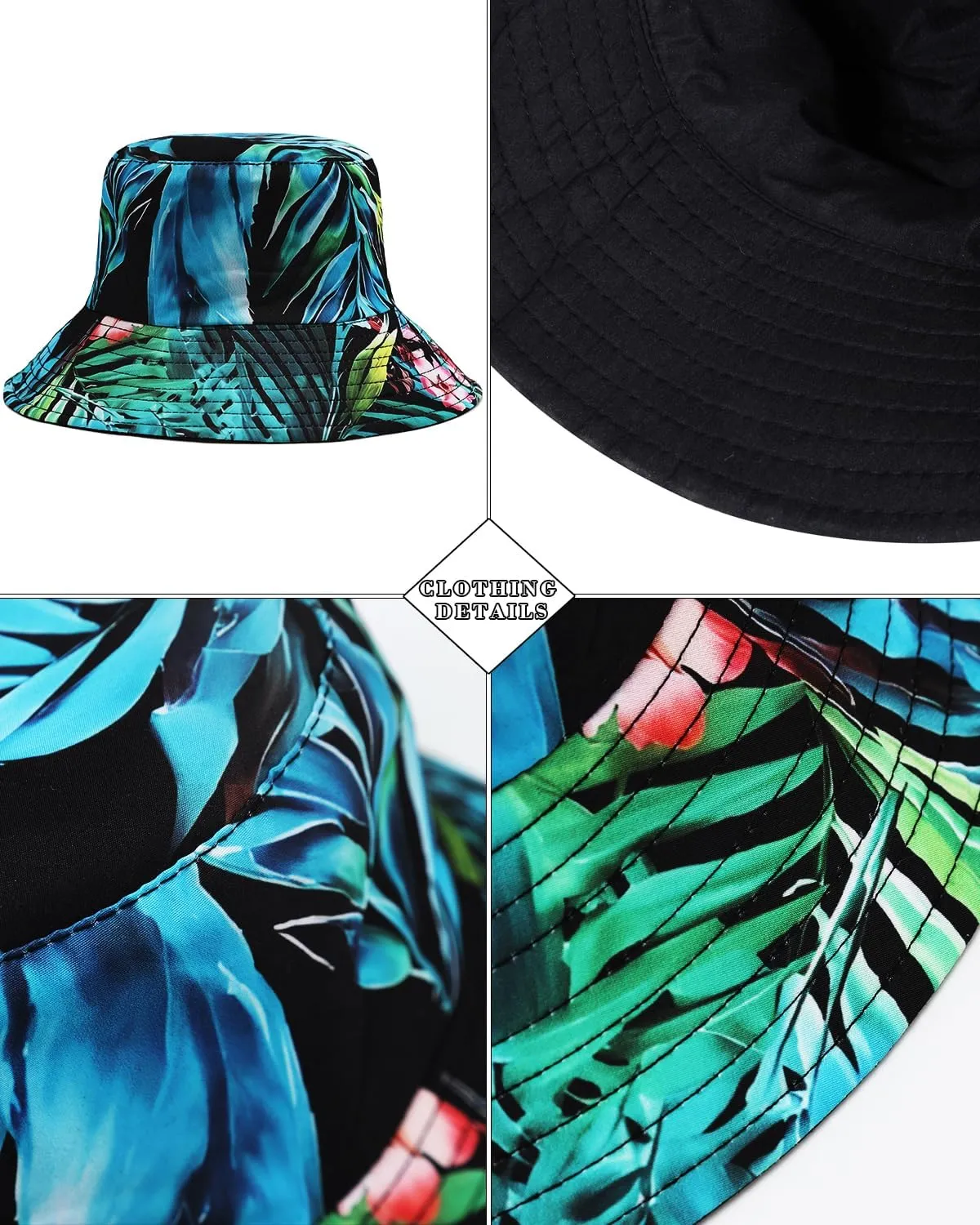 TUNEVUSE Mens Hawaiian Shirts and Shorts Set 2 Pieces Beach Outfits Flower Print Summer Tropical Suit with Bucket Hats