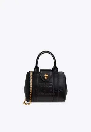 Turnlock Leather Top Handle Bag