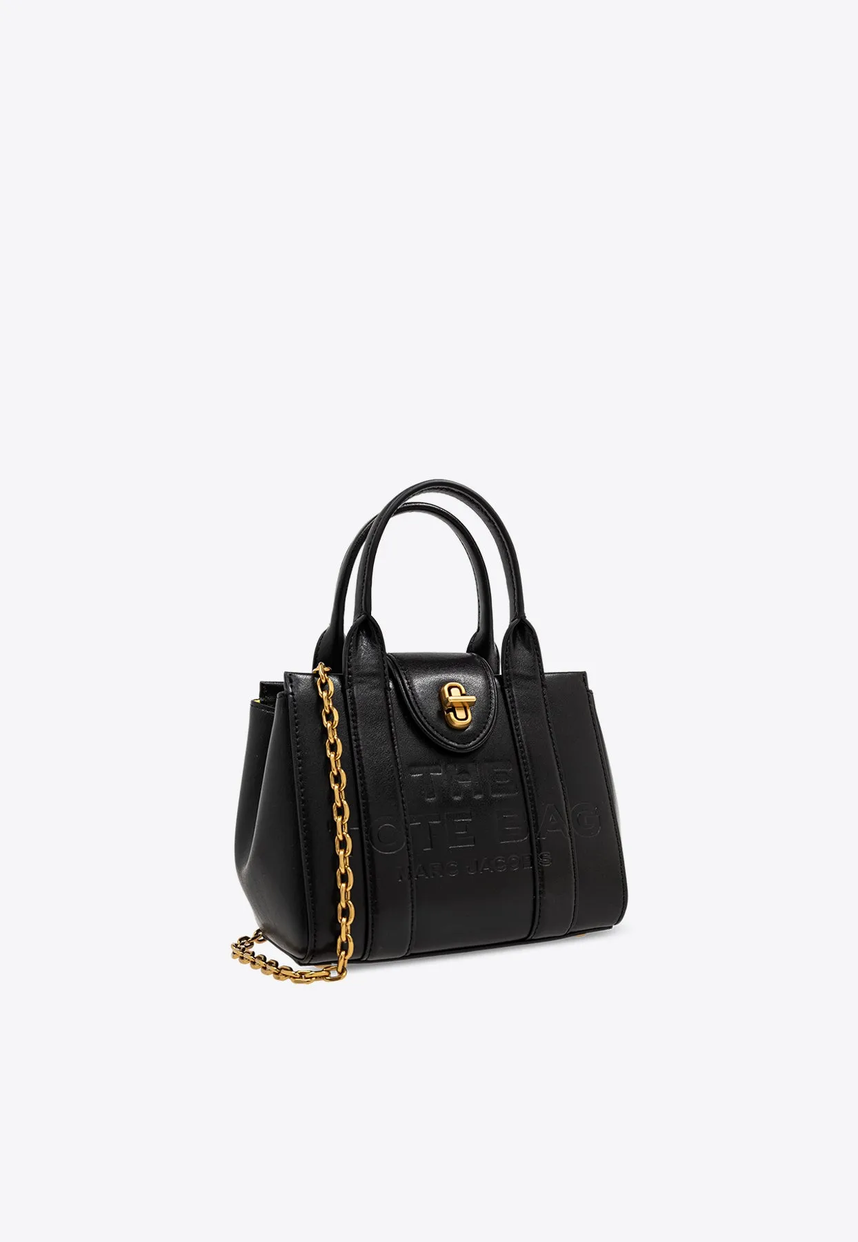 Turnlock Leather Top Handle Bag