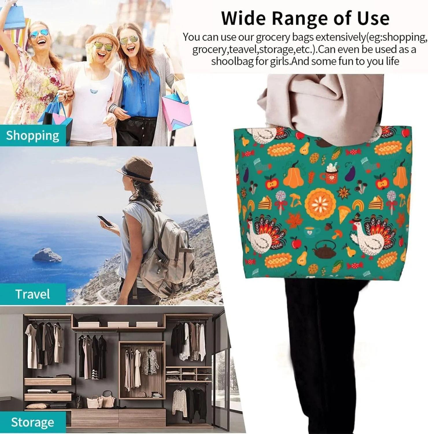 Twelve constellations Tote Bag Shopping Bag Portable Handbags Tote Shoulder Bucket Bags for Women