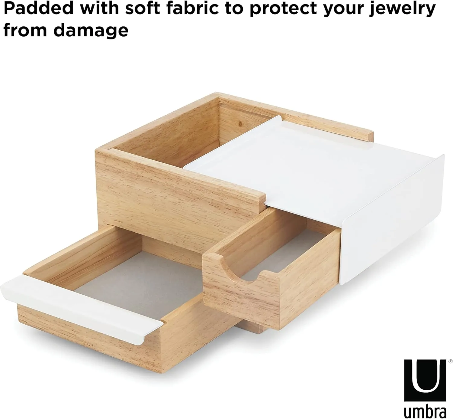 Umbra Mini Stowit Jewelry Box - Modern Keepsake Storage Organizer with Hidden Compartment Drawers
