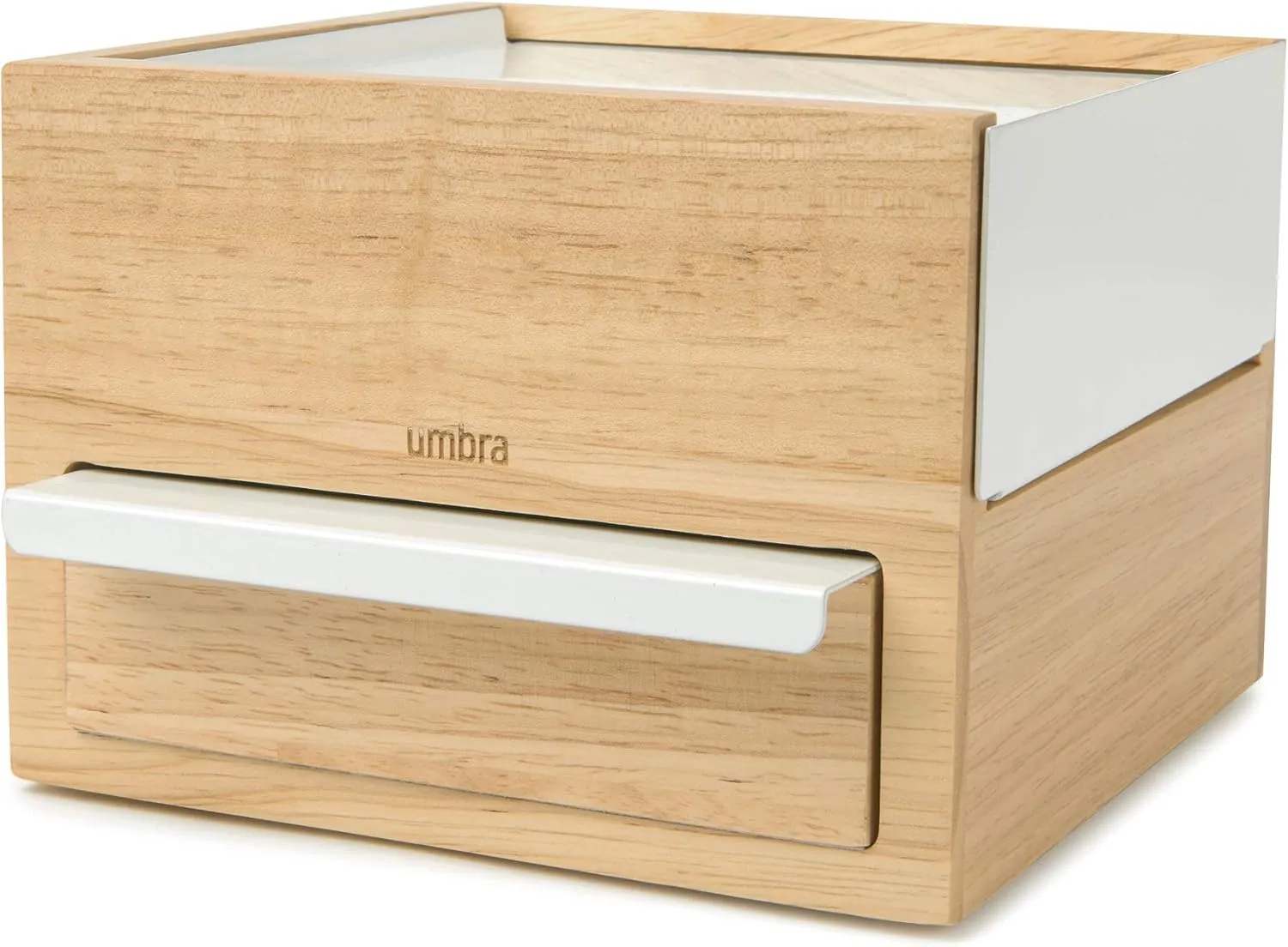 Umbra Mini Stowit Jewelry Box - Modern Keepsake Storage Organizer with Hidden Compartment Drawers
