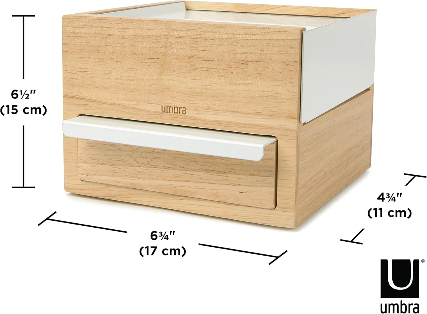 Umbra Mini Stowit Jewelry Box - Modern Keepsake Storage Organizer with Hidden Compartment Drawers