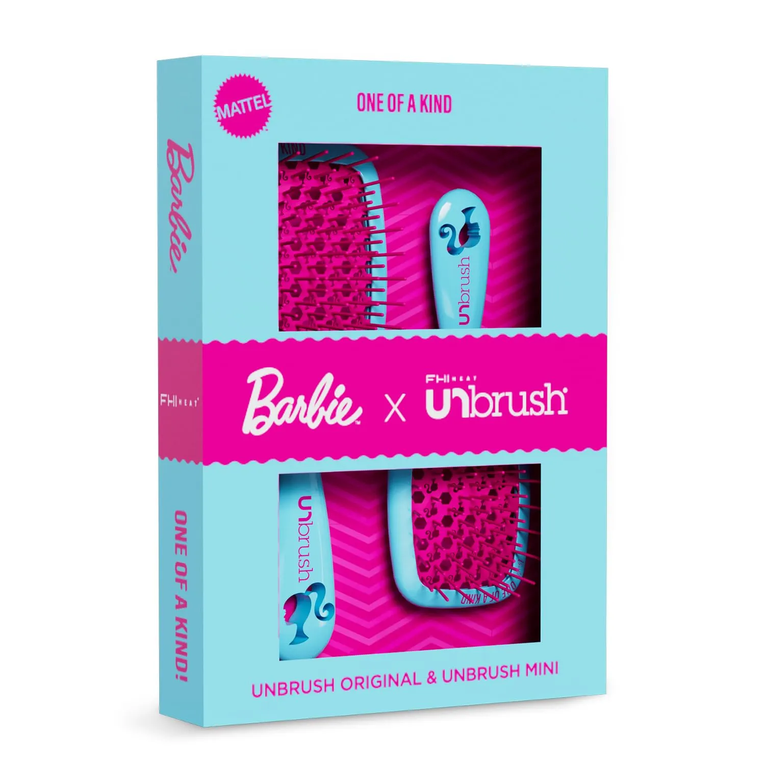 UNbrush Barbie Detangling Brush Duo - One of a Kind - Blue