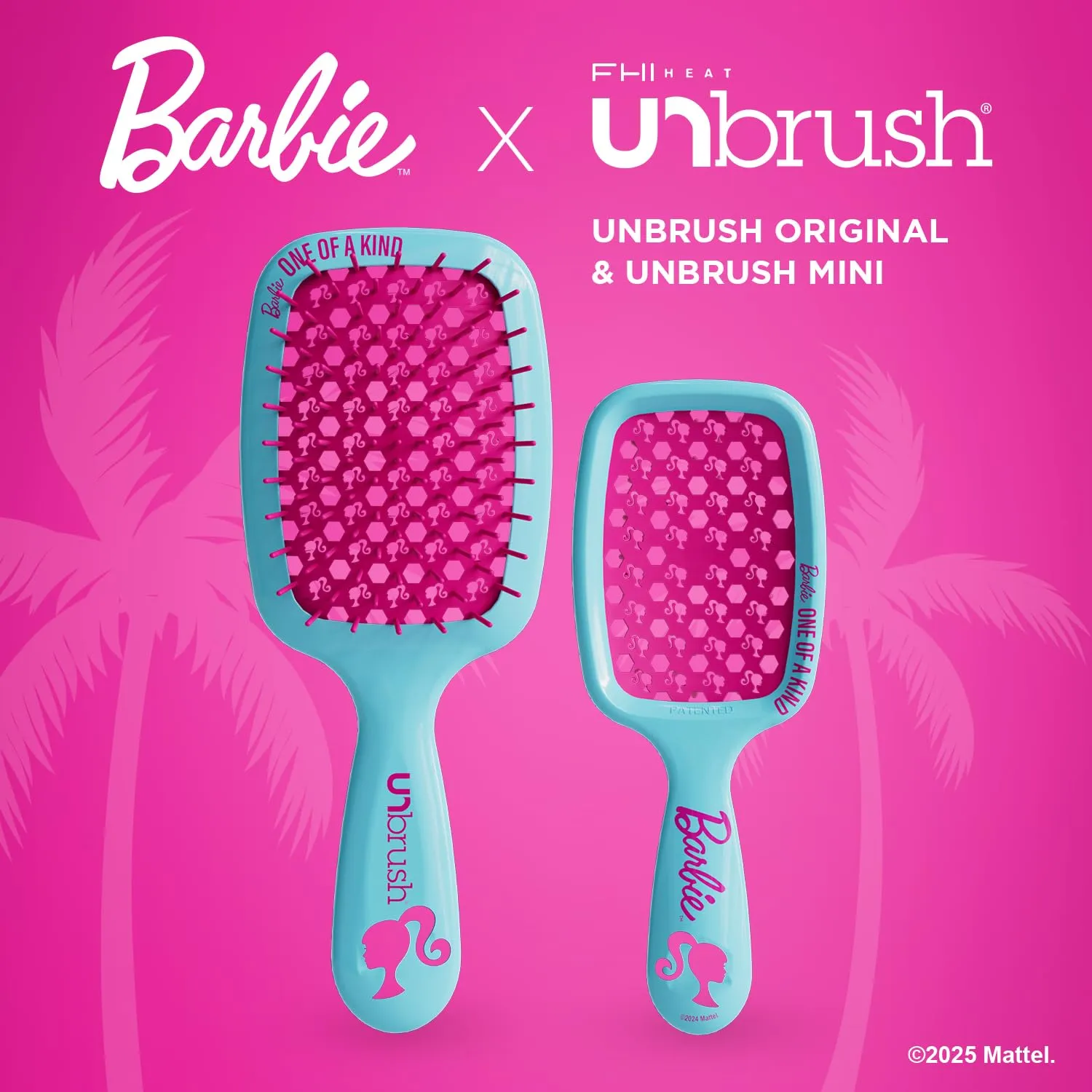 UNbrush Barbie Detangling Brush Duo - One of a Kind - Blue