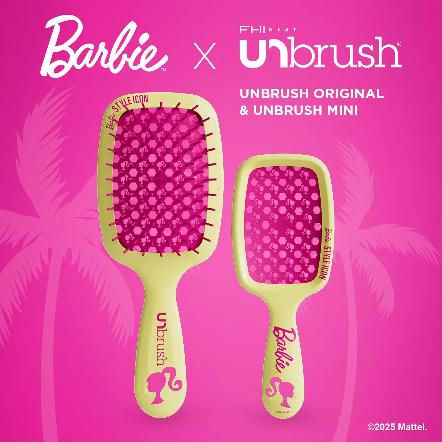 UNbrush Barbie Detangling Brush Duo - Style Icon - Yellow