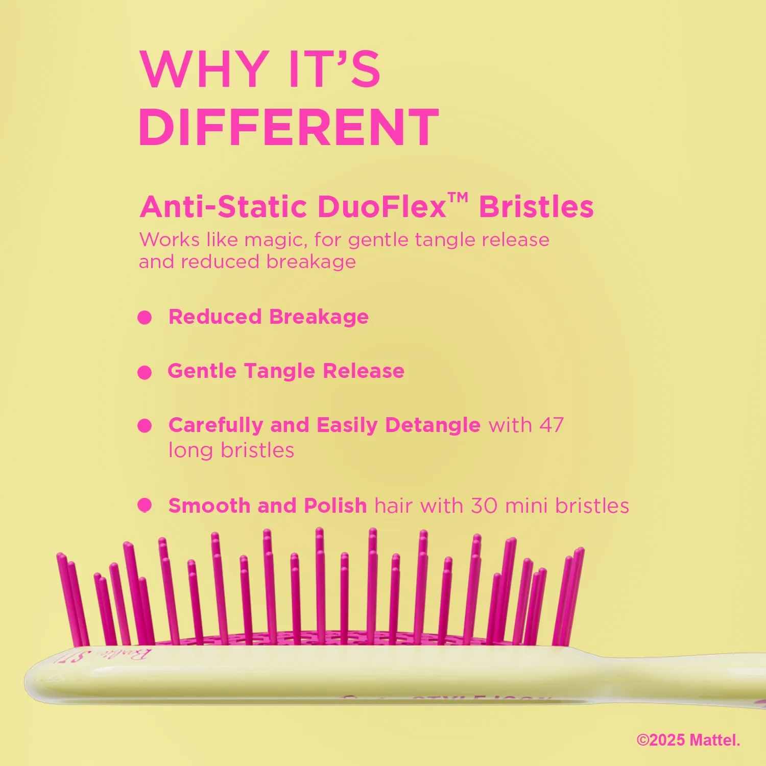 UNbrush Barbie Detangling Brush Duo - Style Icon - Yellow