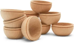 Unfinished Wood Mini Bowl, 3/4 inch, Perfect for Scale Models, Dollhouse Dishes, Wood Craft Projects, and Sorting Activity, Pack of 50, by Woodpeckers