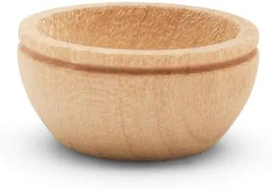 Unfinished Wood Mini Bowl, 3/4 inch, Perfect for Scale Models, Dollhouse Dishes, Wood Craft Projects, and Sorting Activity, Pack of 50, by Woodpeckers