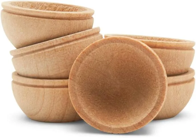 Unfinished Wood Mini Bowl, 3/4 inch, Perfect for Scale Models, Dollhouse Dishes, Wood Craft Projects, and Sorting Activity, Pack of 50, by Woodpeckers