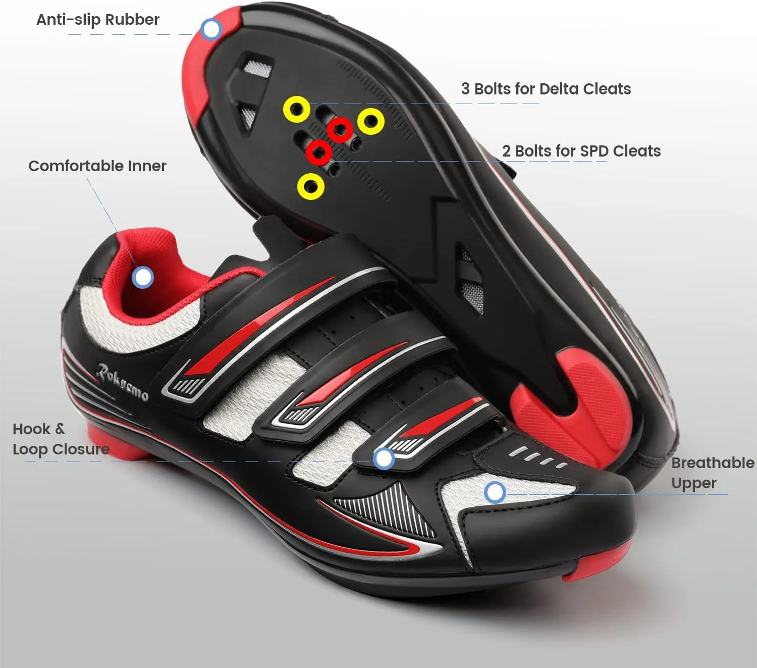 Unisex Cycling Shoes Size 14 Peloton Compatible - Mens Spin Shoes with Look Delta Cleats - Indoor Road Bikes SPD Clips
