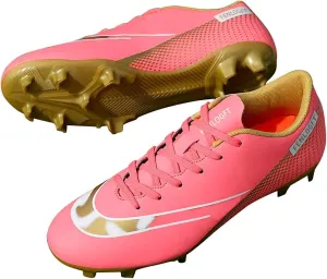 Unisex Sizes Leather Soccer Cleats with Lace-Up for Training Firm Ground & Turf - Men, Women, Boys & Girls American Football Shoes Boot