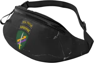 United States Army Civil Affairs and Psychological Operations Command Crossbody fanny pack for men and women, ideal for travel, sports and running, Black, 7210N-