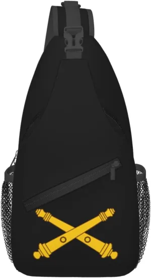 United States Army Field Artillery Collar Brass Crossbody Bags For Women Men Chest Backpack Gym Shoulder Bag Travel Outdoor Sports Casual Crossbody Bags