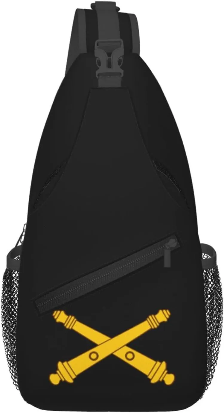 United States Army Field Artillery Collar Brass Crossbody Bags For Women Men Chest Backpack Gym Shoulder Bag Travel Outdoor Sports Casual Crossbody Bags