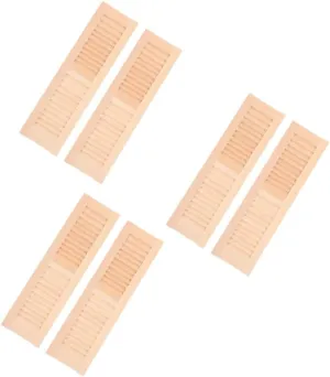 UPKOCH 6pcs Wooden Doll Shutters Shutter Furniture for Dollhouse Decor Compact Uncolored Design for Miniature House Models Adorable Home Accessories