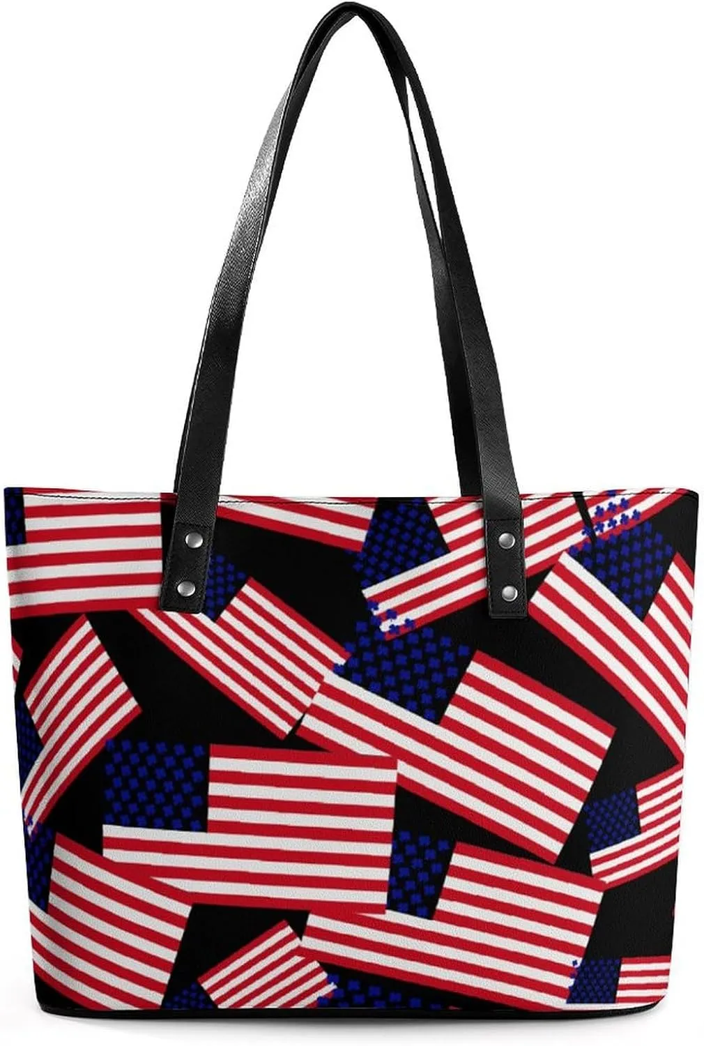 U.S.A Clover Flag Women's Tote Shoulder Bag Handbag Top Handle Leather 29 * 34 * 14cm
