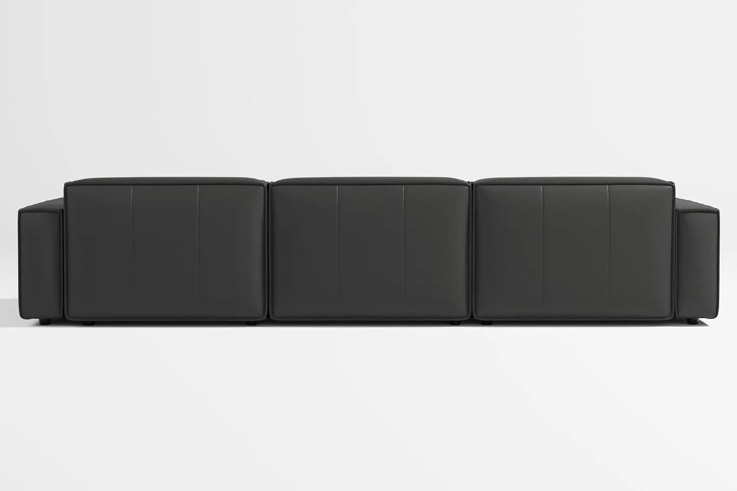 Valencia Nathan Leather Modular Couch - 3 Seats with Right Chaise Sectional Sofa - 100% Full Aniline Leather Modern Sofa for Lounge and Living Room (Black)
