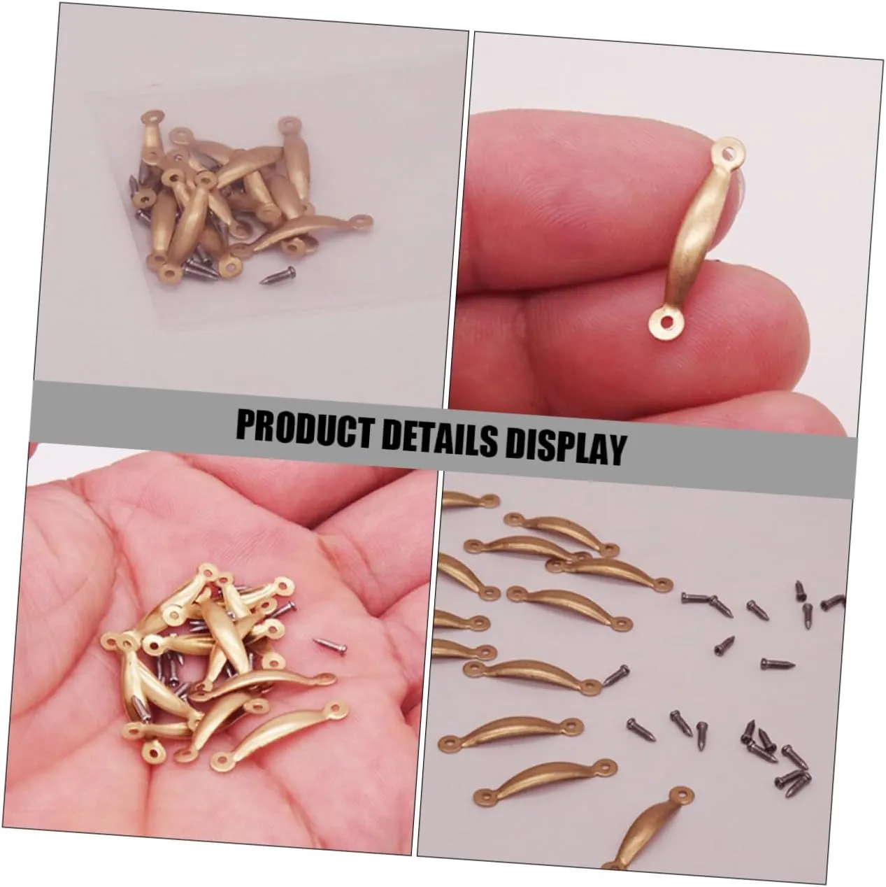 VANZACK 4 Sets Doll House Furniture Accessories Minis Dollhouse Door Knobs Dollhouse Door Handles Doll Furniture Knobs Miniature Door Pulls Miniature Furniture Doll Houses Metal Golden
