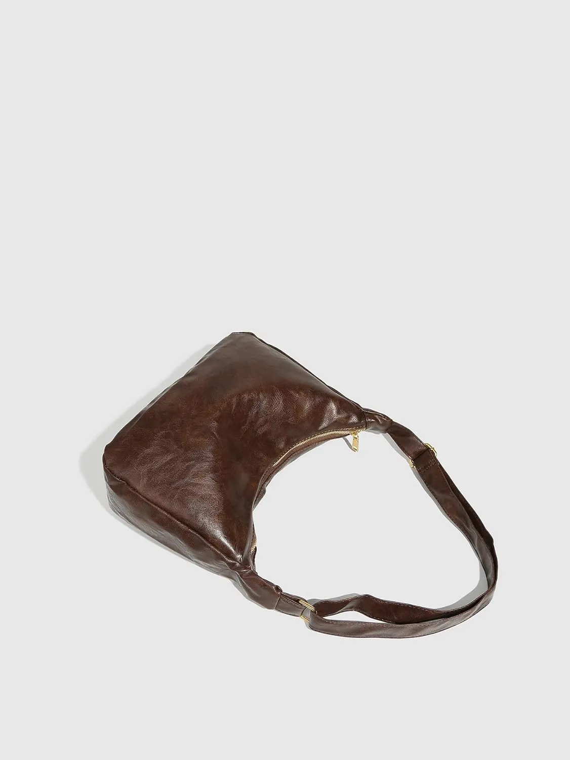 Verdusa Women's PU Leather Zipper Shoulder Bags Large Capacity Top Handle Underarm Bag
