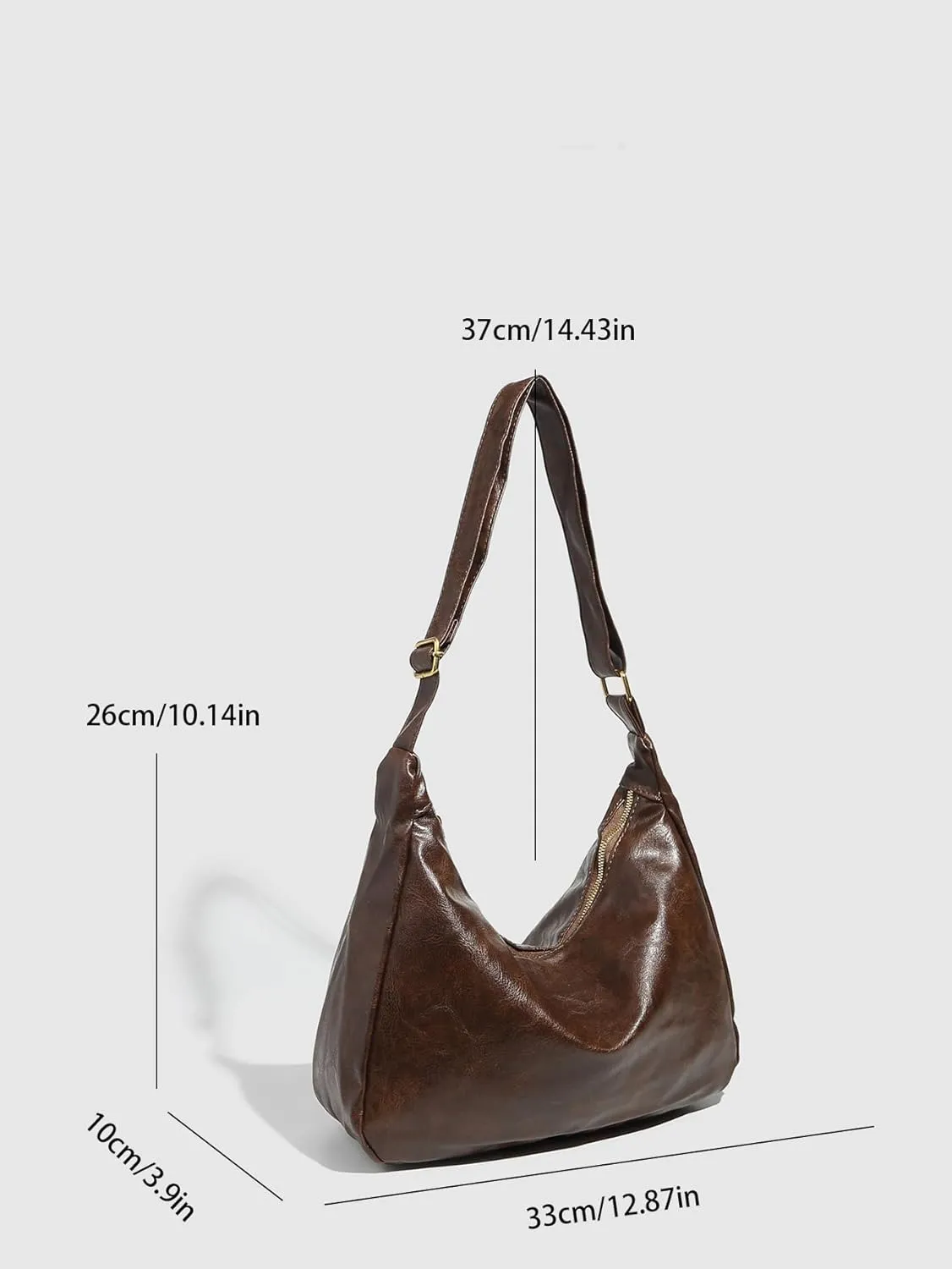 Verdusa Women's PU Leather Zipper Shoulder Bags Large Capacity Top Handle Underarm Bag