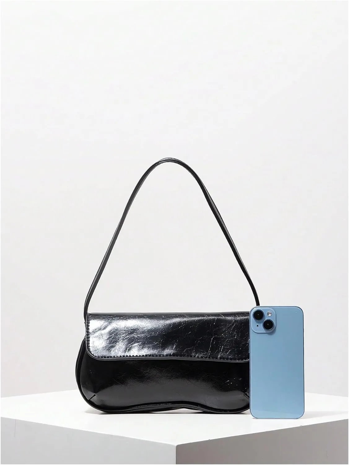 Verdusa Women's Retro Flap Shoulder Bag PU Leather Top Handle Underarm Bag Purse