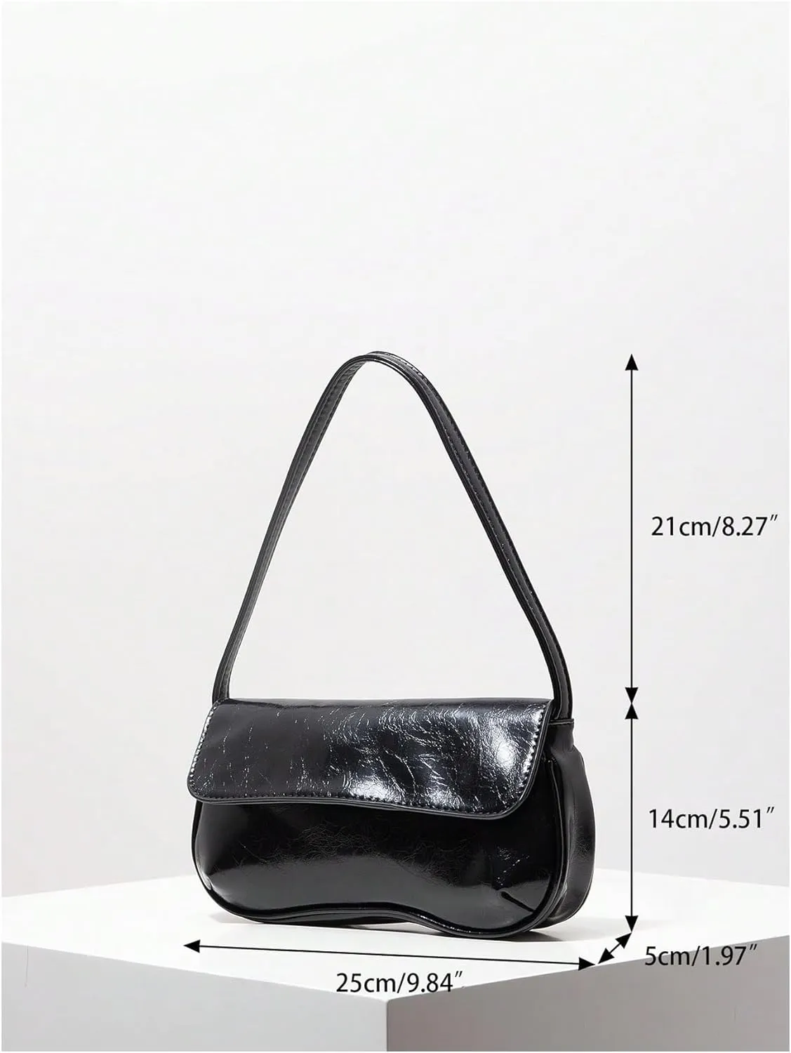 Verdusa Women's Retro Flap Shoulder Bag PU Leather Top Handle Underarm Bag Purse