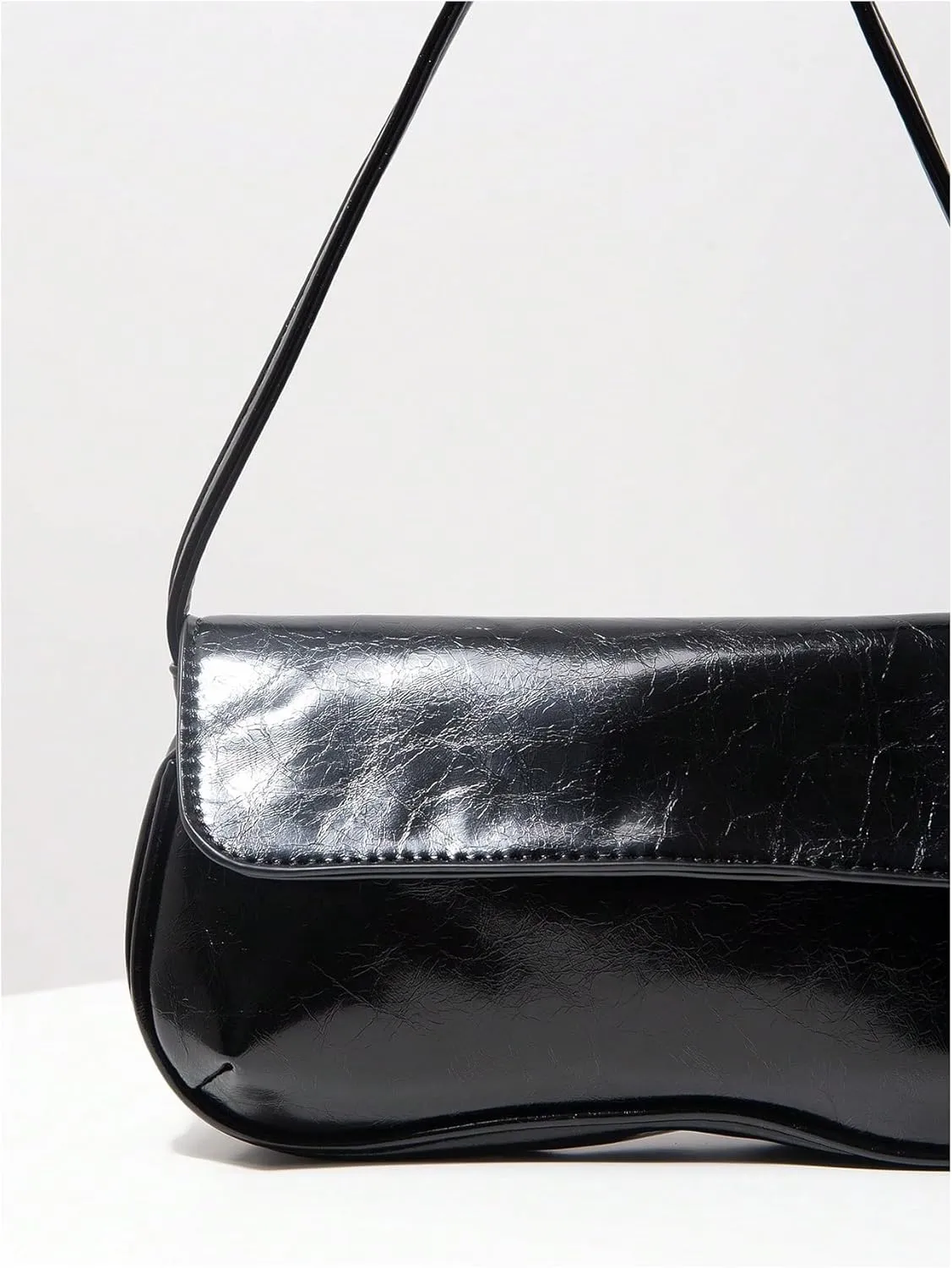 Verdusa Women's Retro Flap Shoulder Bag PU Leather Top Handle Underarm Bag Purse