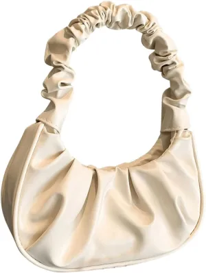 Verdusa Women's Ruched Leather Hobo Handbag Satchel Bag Mini Purse
