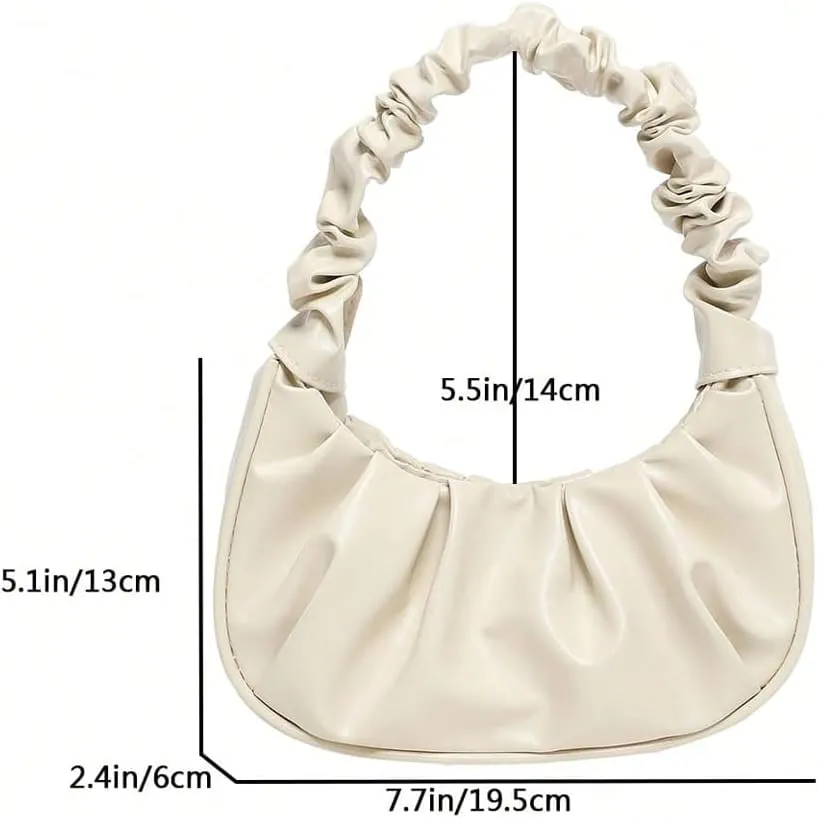 Verdusa Women's Ruched Leather Hobo Handbag Satchel Bag Mini Purse