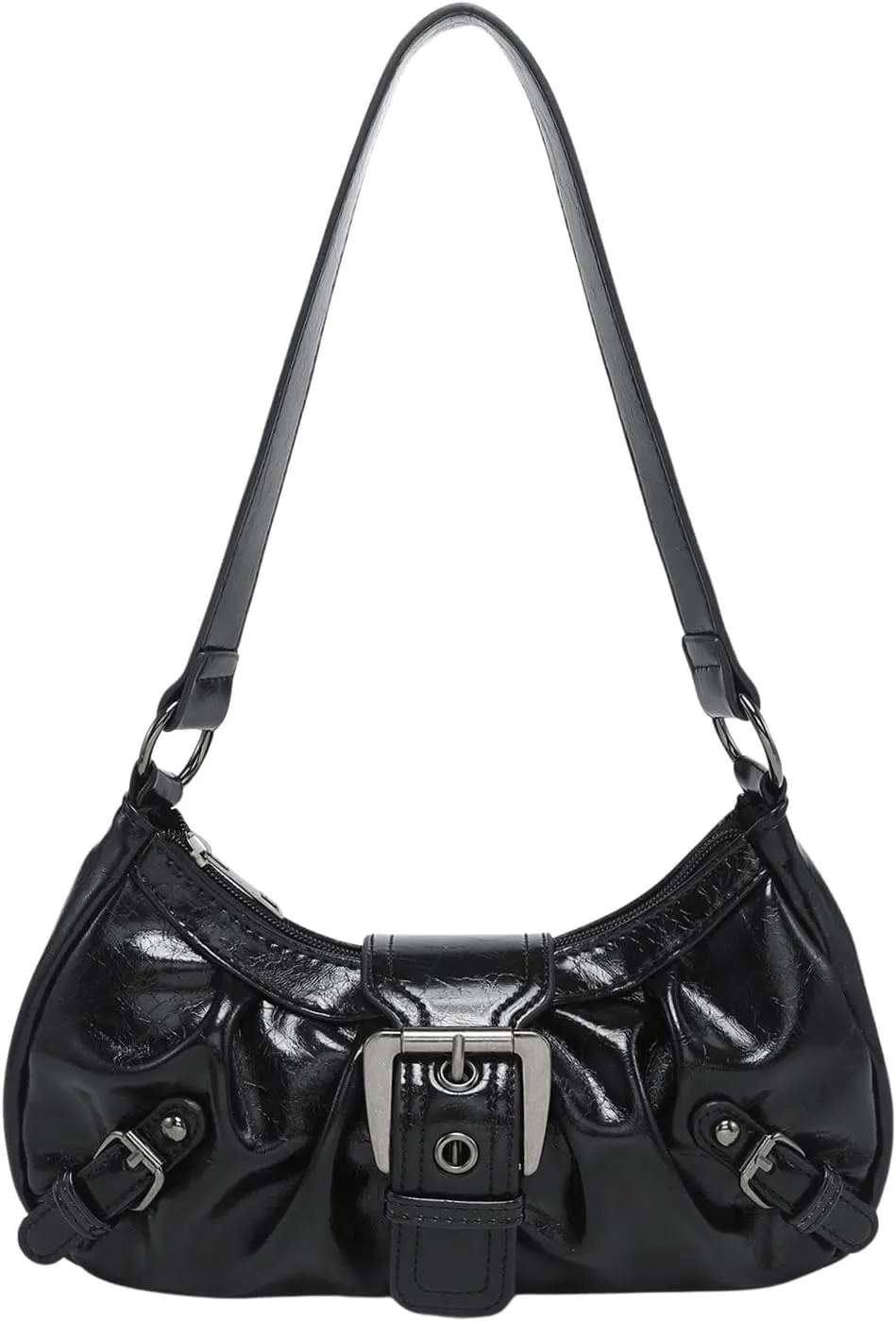 Verdusa Women's Y2k Purse Top Handle Shoulder Bag Buckle Punk Hobo Clutch Purses Bags