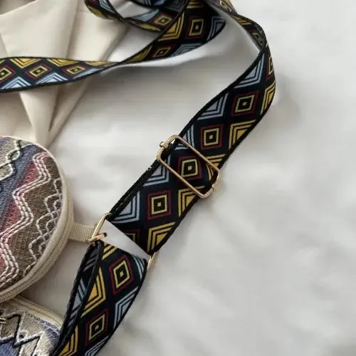 Vibrant Printed Tassel Crossbody Bag
