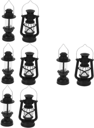 VICASKY 6pcs Miniature Kerosene Lamp Models for Dollhouse Decor Retro Oil Lanterns for Christmas Halloween and Party Decorations Material Handle Design