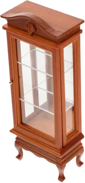 VICASKY Dollhouse Miniature Furniture Cabinet Arched Top Scale Bookshelf for Dollhouse Living Room Decor Compact Design for Creative Play and Aesthetic Appeal