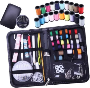 VILLCASE Craft Sewing Kit 134-piece Tool Set Scissors Needles Thread Buttons Organizer for Home Travel DIY Projects