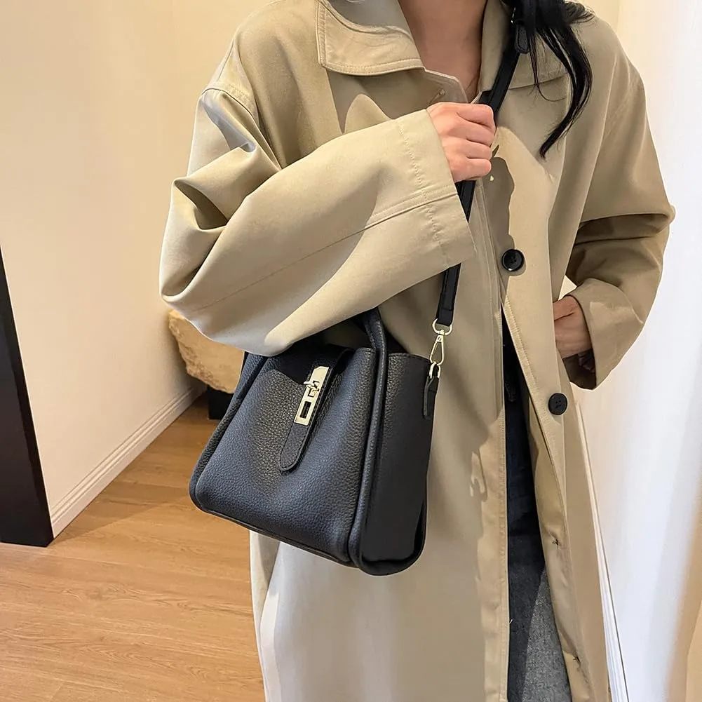 Vintage Bucket Bags Bucket Crossbody Purses For Women Small Trendy Bucket Handbag Mini Faux Leather Top Handle Bag