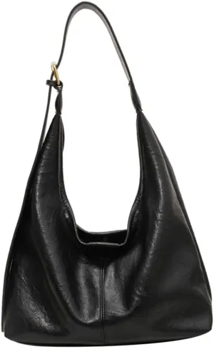 Vintage Hobo Bags for Women Vegan Leather Purses and Handbag Casual Soft Hobo Shoulder Bag for Work Shopping