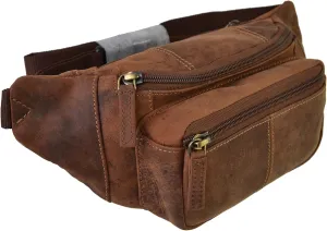Visconti Leather Unisex Fanny Pack - Oil Tan