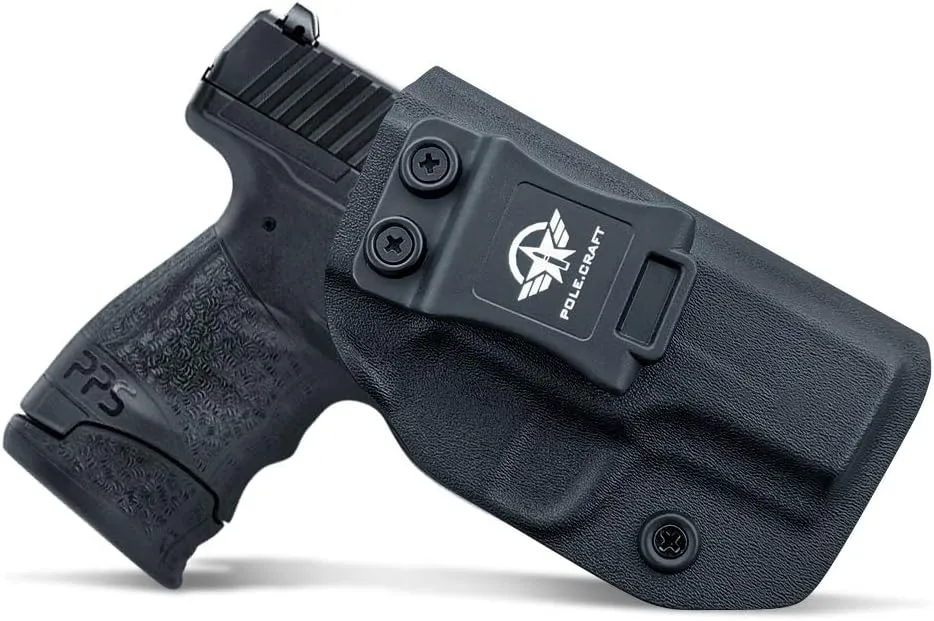 Walther PPS M2 Holster IWB Kydex Custom Fit: Walther PPS M2 9mm/.40 Pistol - Inside Waistband Concealed Carry - Adj. Cant Retention - Cover Mag-Button - No Wear - No Jitter