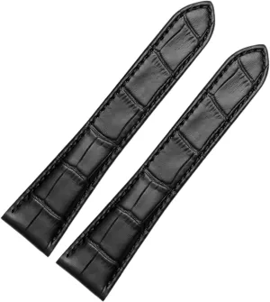 Watch Strap for Cartier Tank Genuine Leather Watch Band Men's Claire Leather Belt London Solo Mechanical Watch Accessories 25mm (Color : Black-no Buckle, Size : 25mm)