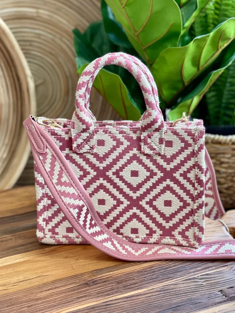 WBT210204 Geometric Print Mini Tote/Crossbody